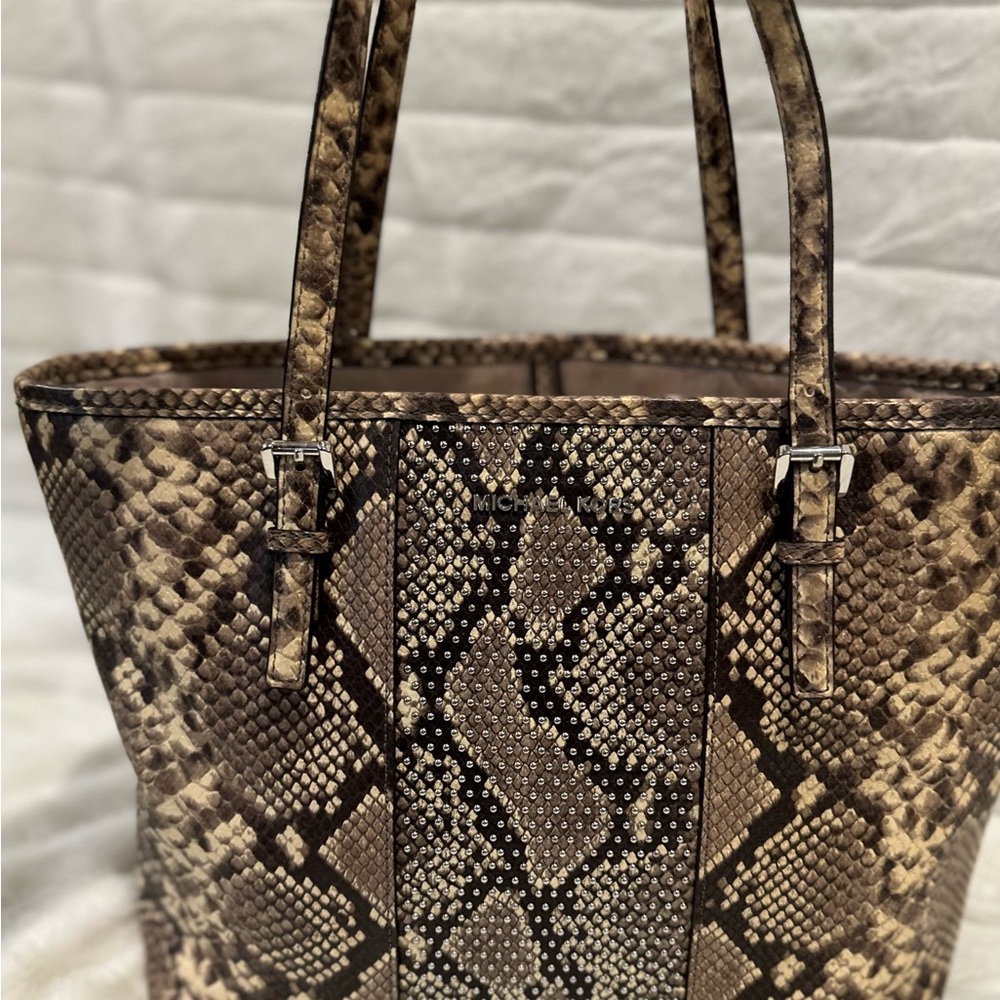 Michael Kors Micro Studded Python Snake Print Tote EUC